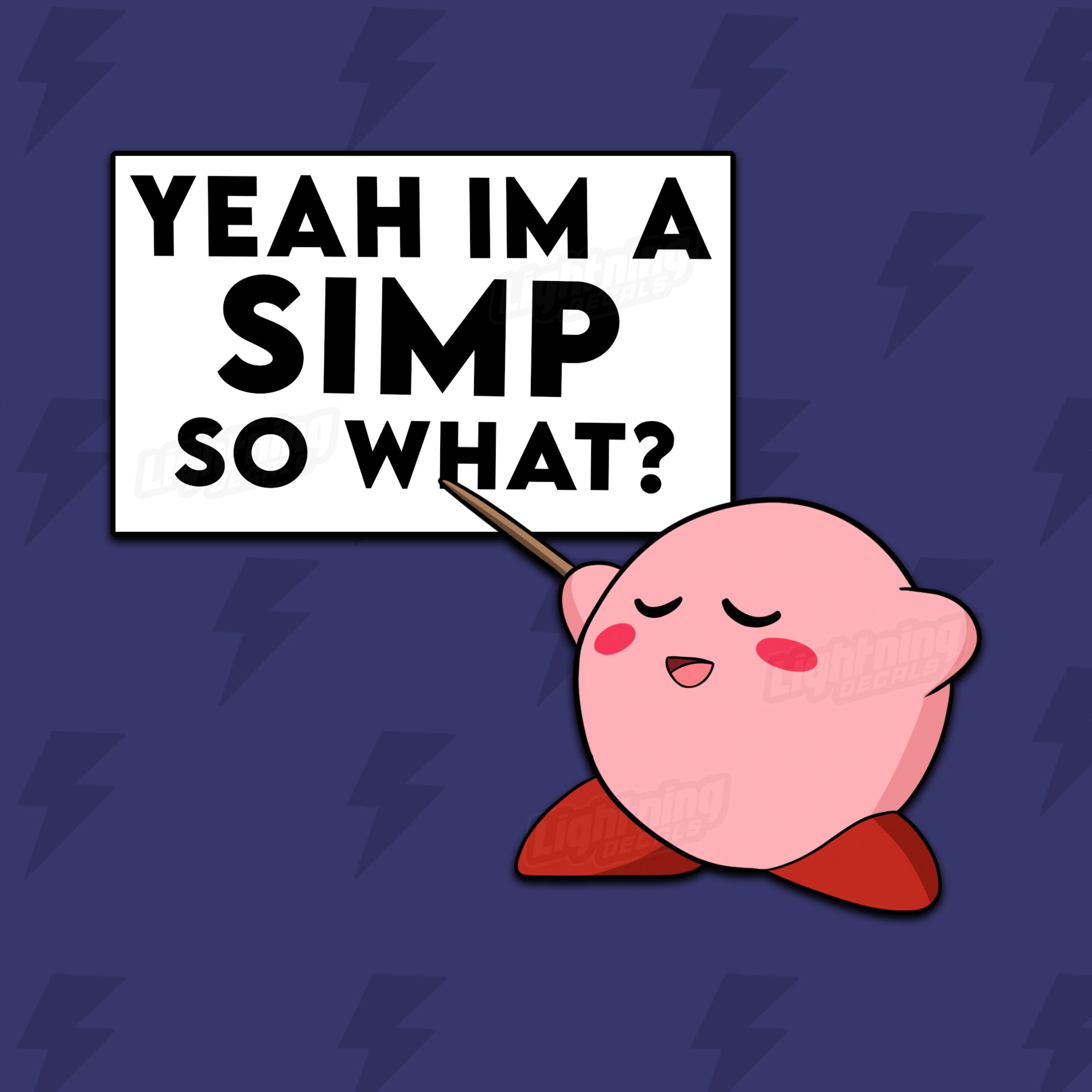 Kirbs Simp Sticker – Lightning Decals, LLC